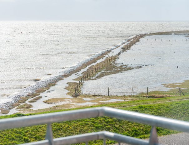 Uitzicht vanaf de zeezicht kamers hoogwater