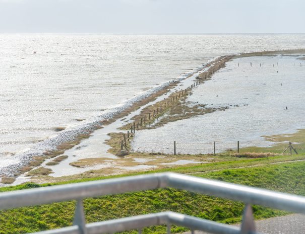 Uitzicht vanaf de zeezicht kamers hoogwater